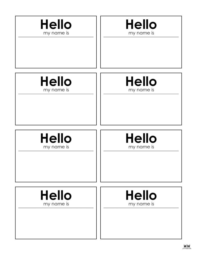 Hello My Name Is Printable