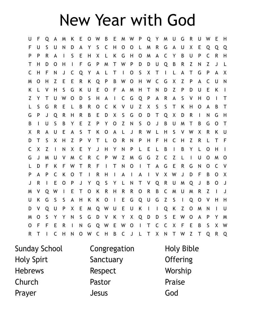 New Year With God Word Search WordMint