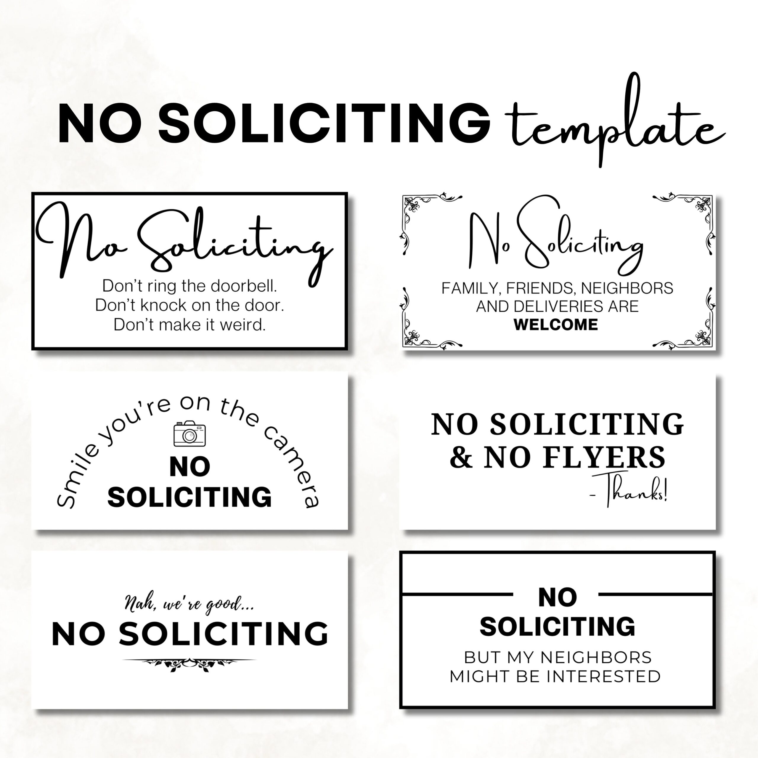 Free Printable No Soliciting Sign