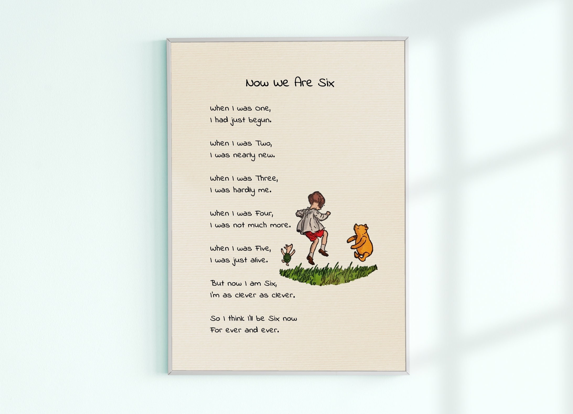 Now We Are Six A A Milne Poems Color Print When I Was One I Had Just Begun When I Was Two winnie The Pooh Quote Poster A299 Etsy UK