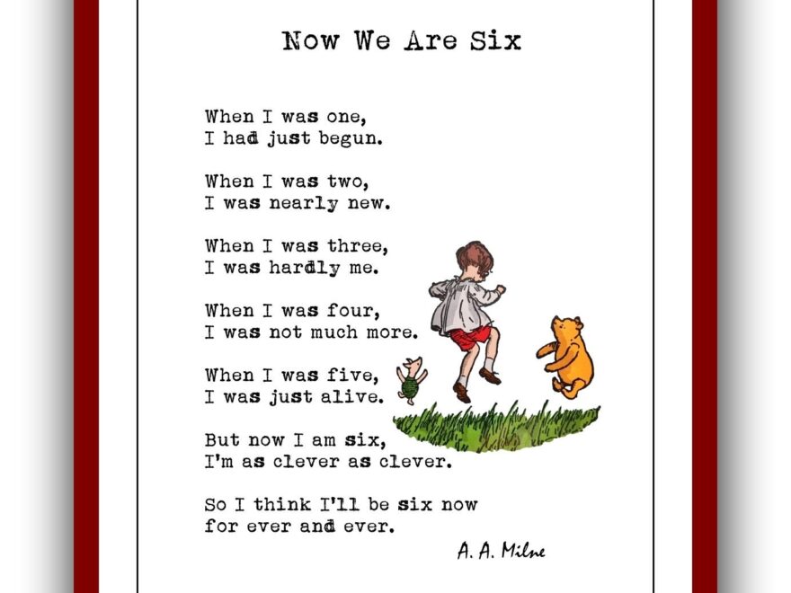 Now We Are Six A A Milne Poems When I Was One I Had Just Begun When I Was Two Winnie The Pooh Poster Instant Digital Download Etsy