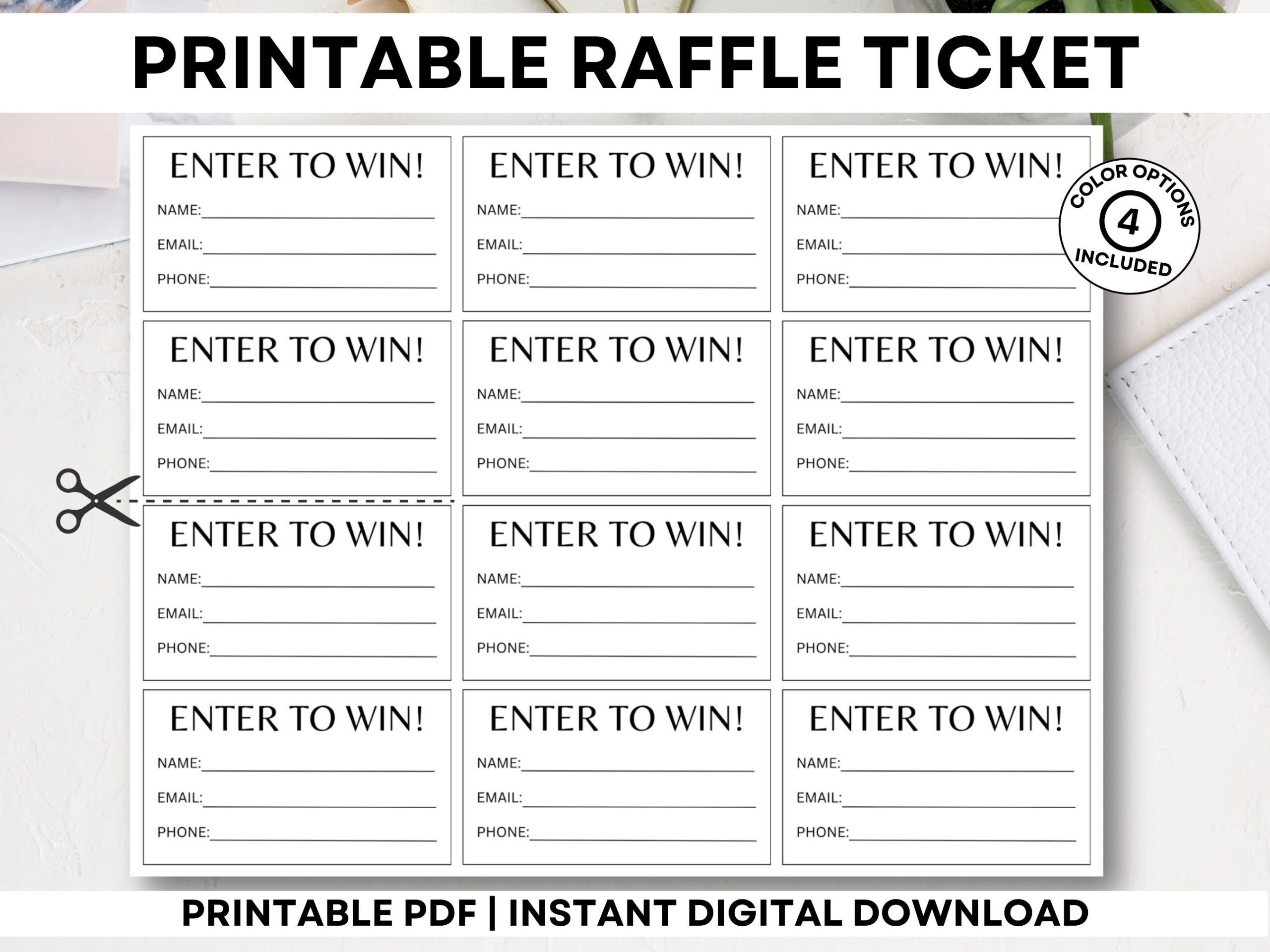 Numbered Raffle Ticket Template Etsy Ireland Worksheets Library