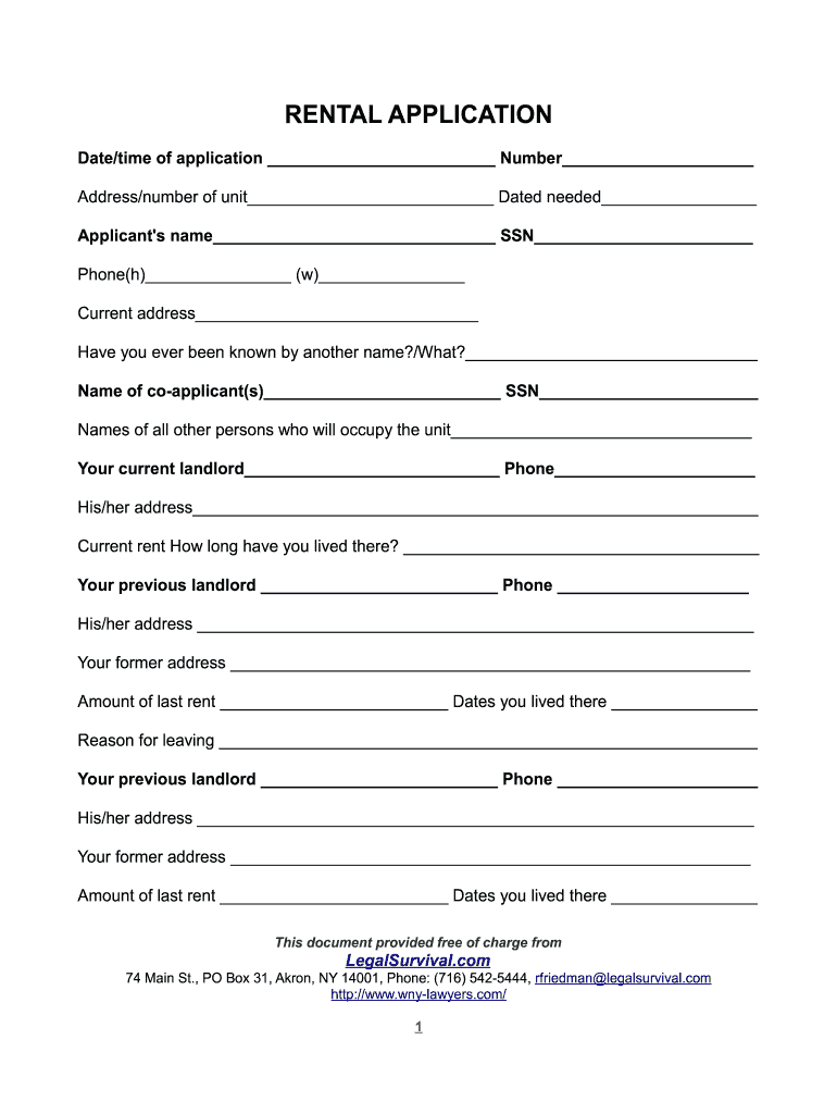 Ny Rental Application Fill Online Printable Fillable Blank PdfFiller