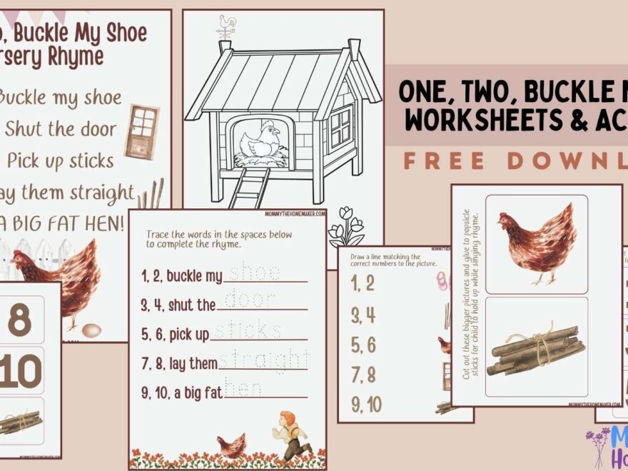 One Two Buckle My Shoe FREE Printable With Activities Mommy The Homemaker