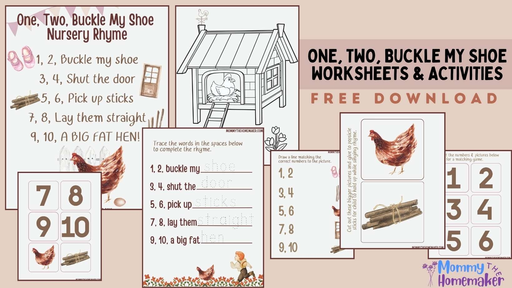 One Two Buckle My Shoe FREE Printable With Activities Mommy The Homemaker
