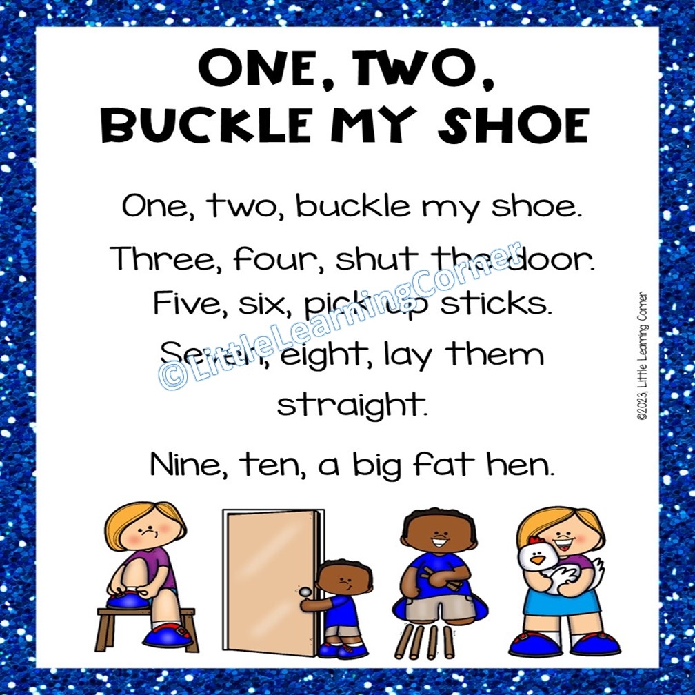 One Two Buckle My Shoe Nursery Rhyme Resources Little Learning Corner