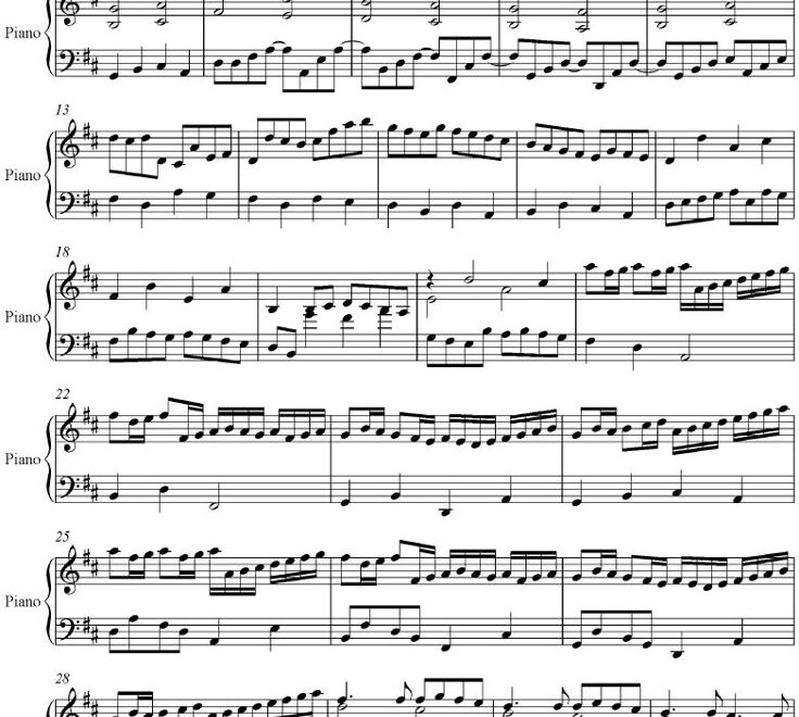 Pachelbel Canon In D Piano Version PDF