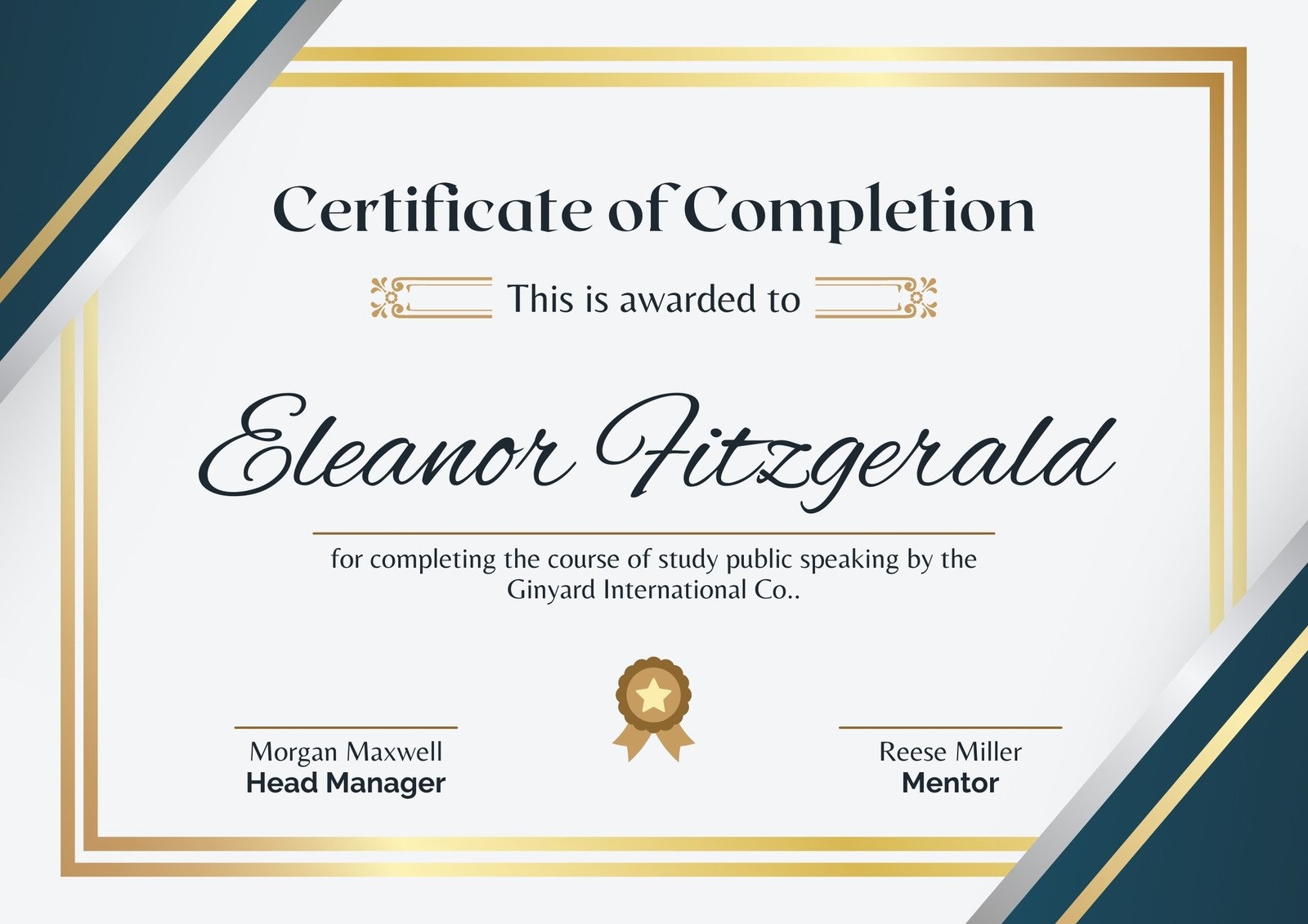 Page 2 Free Printable Customizable Course Certificate Templates Canva