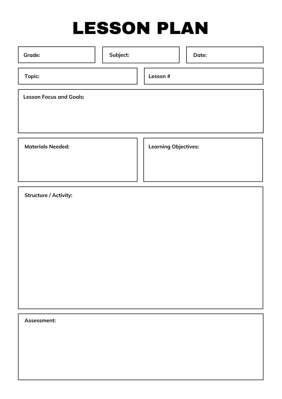 Page 2 Lesson Plan Templates You Can Customize For Free Canva