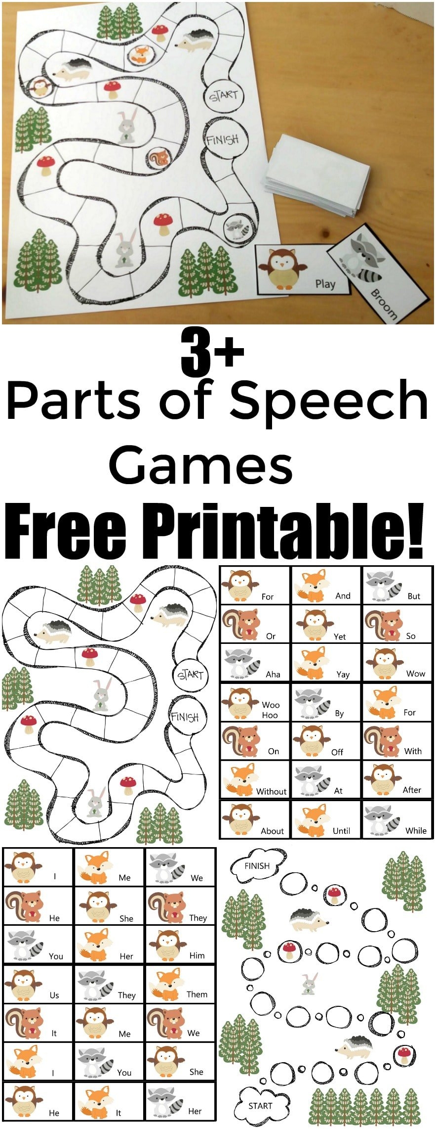 Parts Of Speech FREE Printable Game