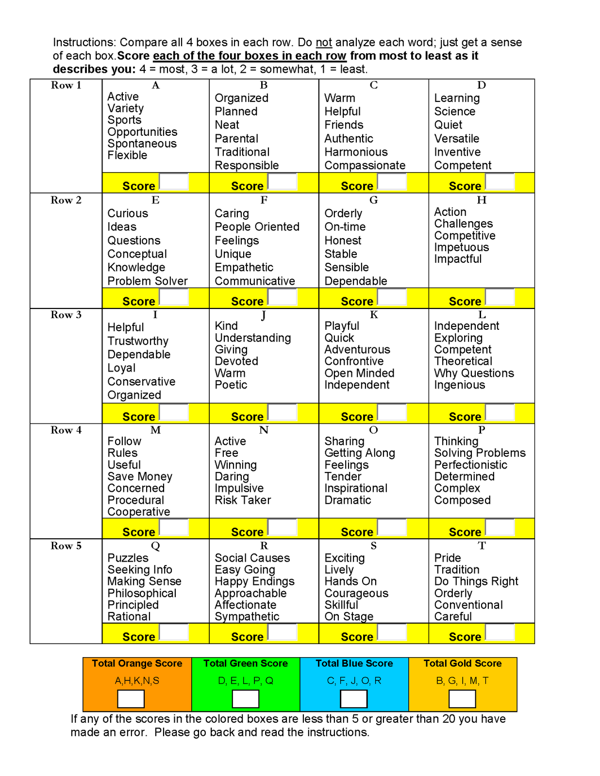 Personality Tests Quick Fun Free For Work Worksheets Library