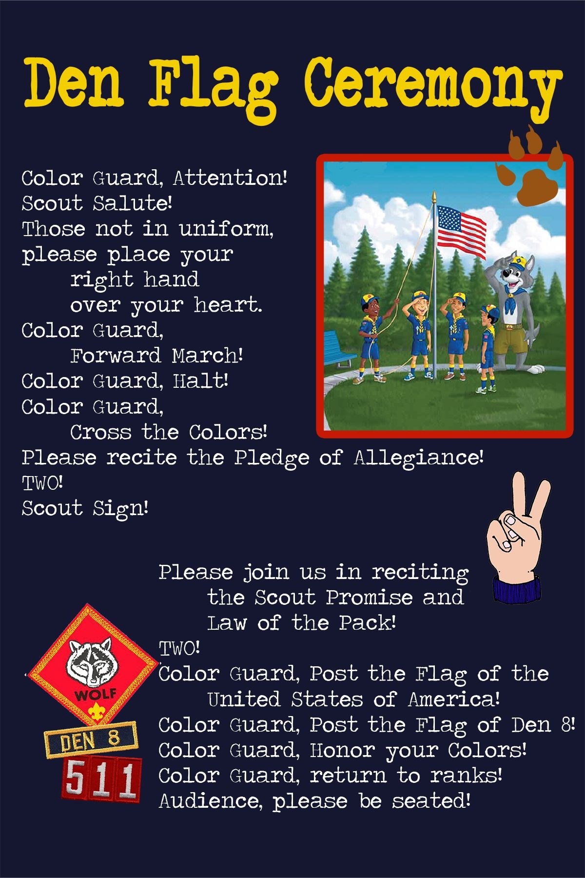 Pin By On Cub Scouts Cub Scouts Cub Scout Flag Ceremony Cub Scout Activities