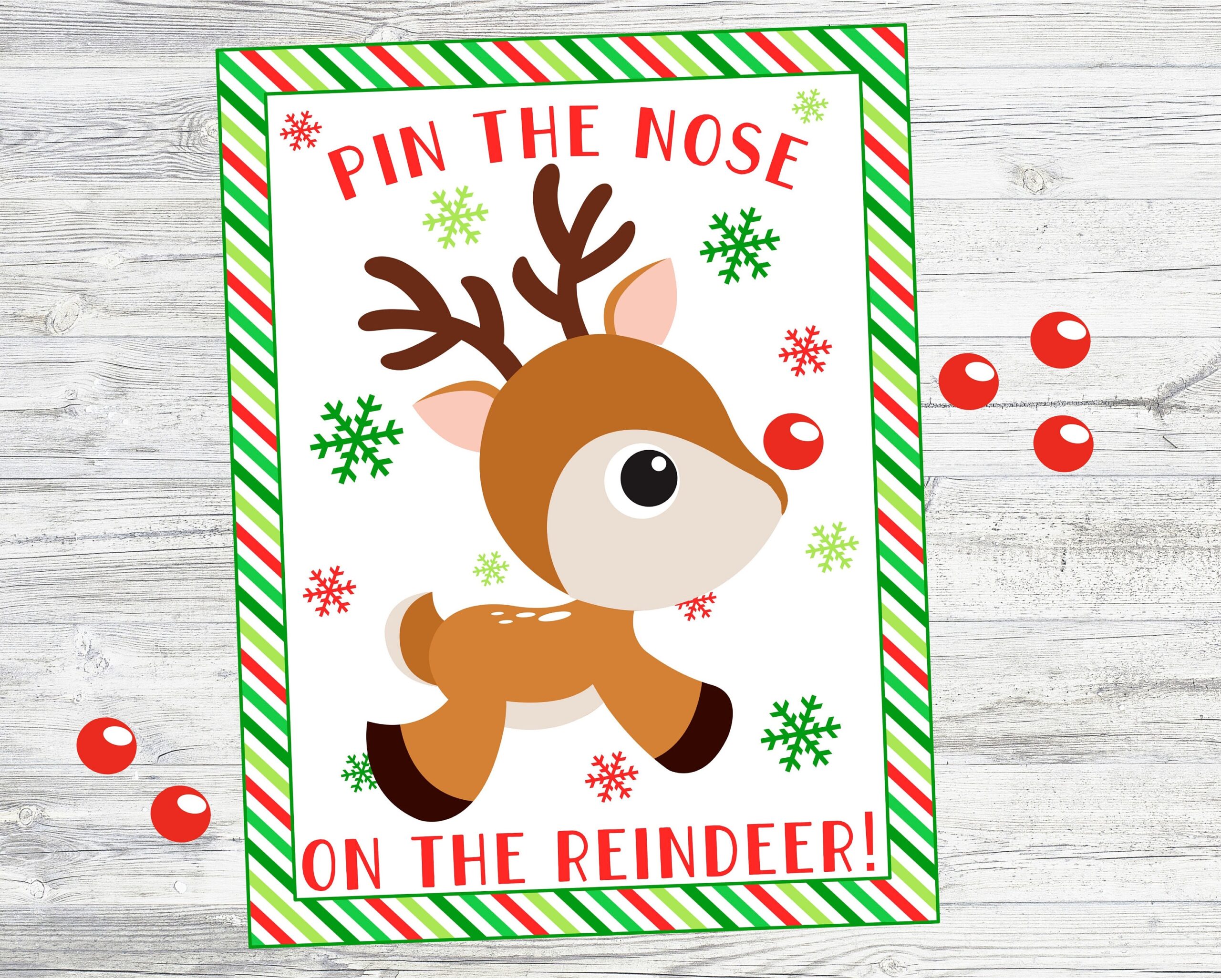Pin The Nose On The Reindeer Printable Reindeer Game For Christmas Party Or Activity Instant Digital Download 8x10 11x14 16x20 Sizes Etsy
