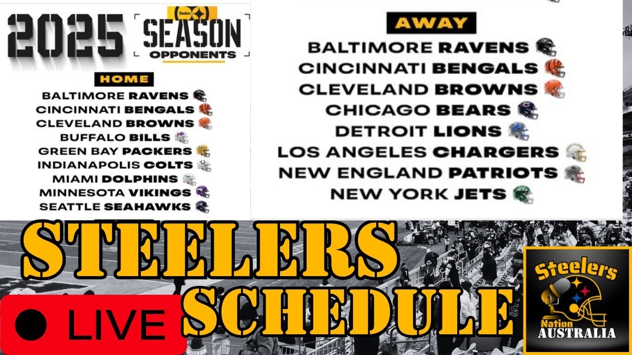 Pittsburgh Steelers Schedule Release Show 2025 Steelers Scedule YouTube