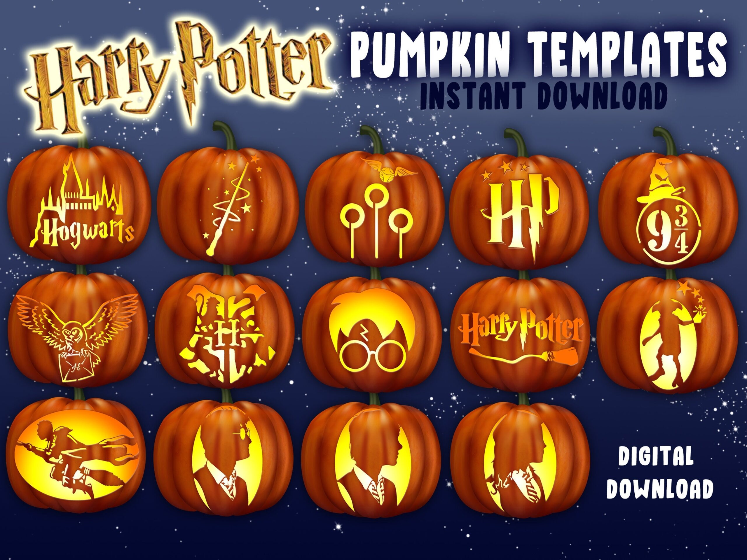 Harry Potter Pumpkin Stencils Printable
