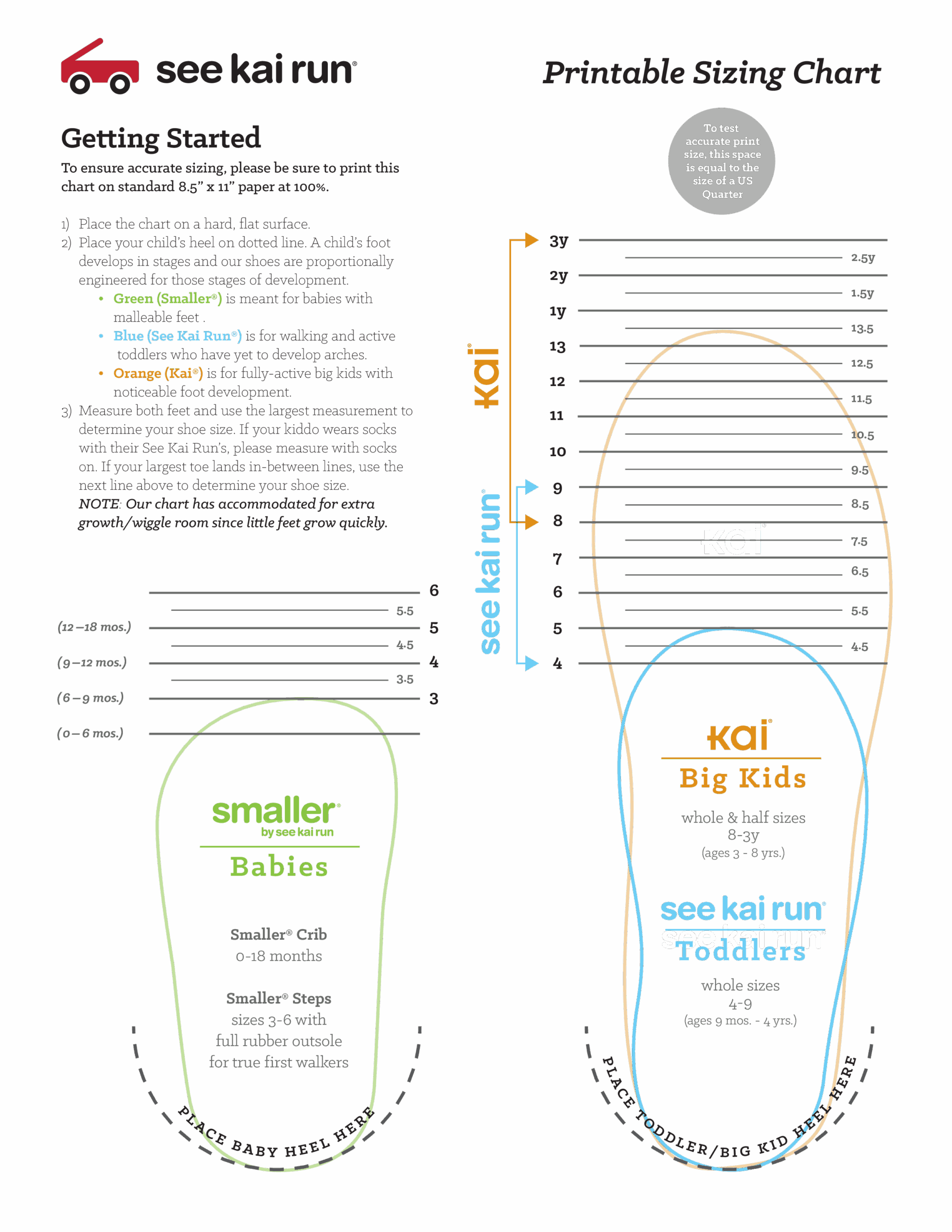 Printable Baby Shoe Size Chart Outlet
