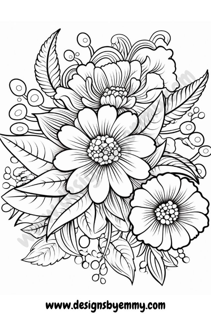 Printable Coloring Pages For Adults Flowers