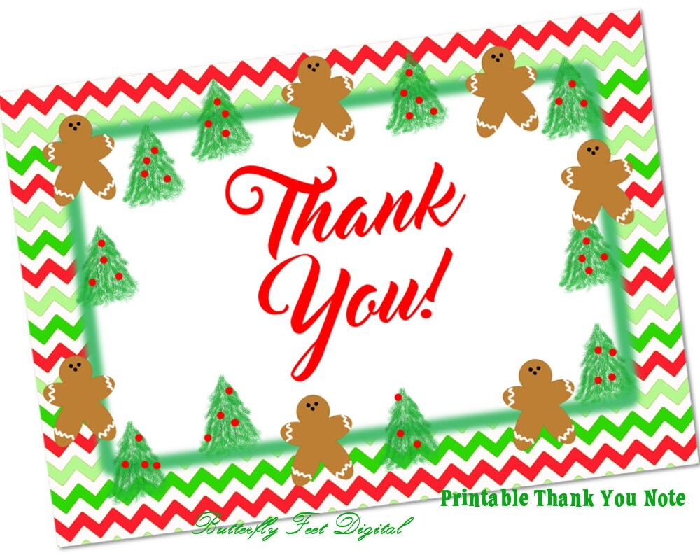 Printable Christmas Thank You Cards