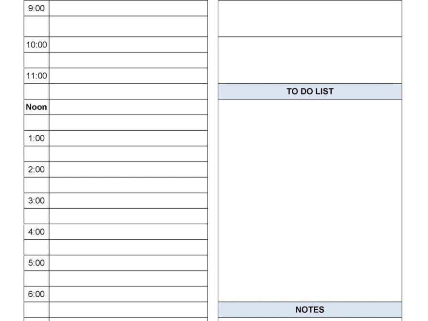 Printable Daily Planner Template Calendarkart