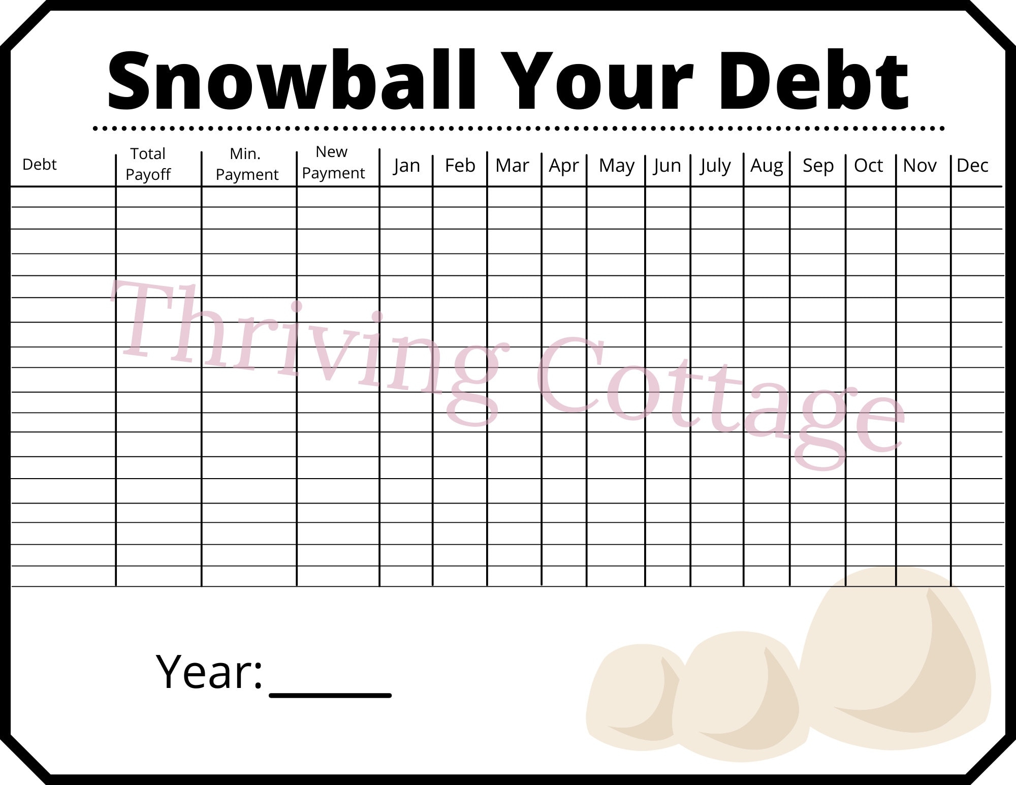 Dave Ramsey Snowball Sheet Printable