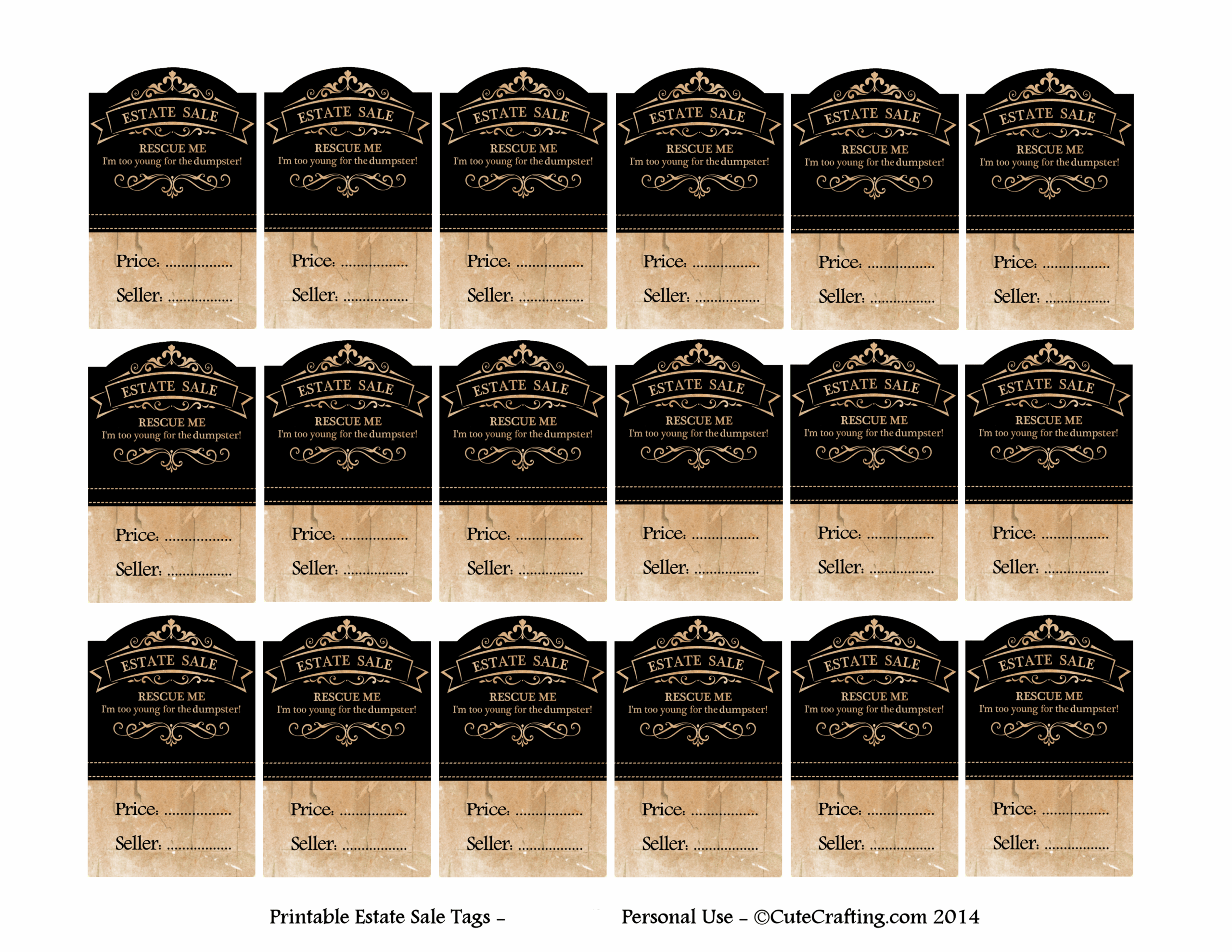 Printable Garage Sale Price Tags Free Download