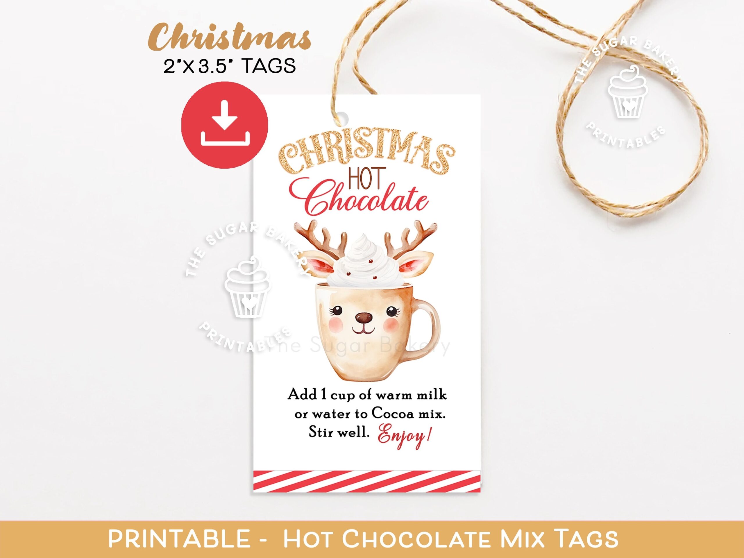 Printable Hot Chocolate Mix Gift Tags Reindeer Hot Cocoa Mix Tags Christmas Favor Gift Tags Holiday Gift Idea Hot Chocolate Treat Gift Etsy