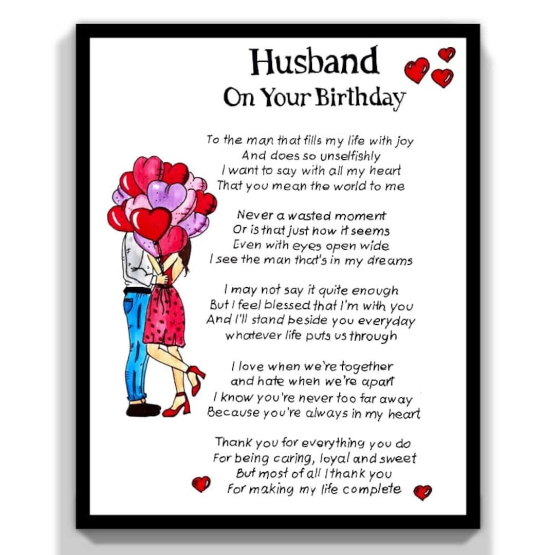 Printable Husband Birthday Card Gift To My Husband Card For Birthday Romantic Message Card For Husband I Love You Card Etsy Hong Kong