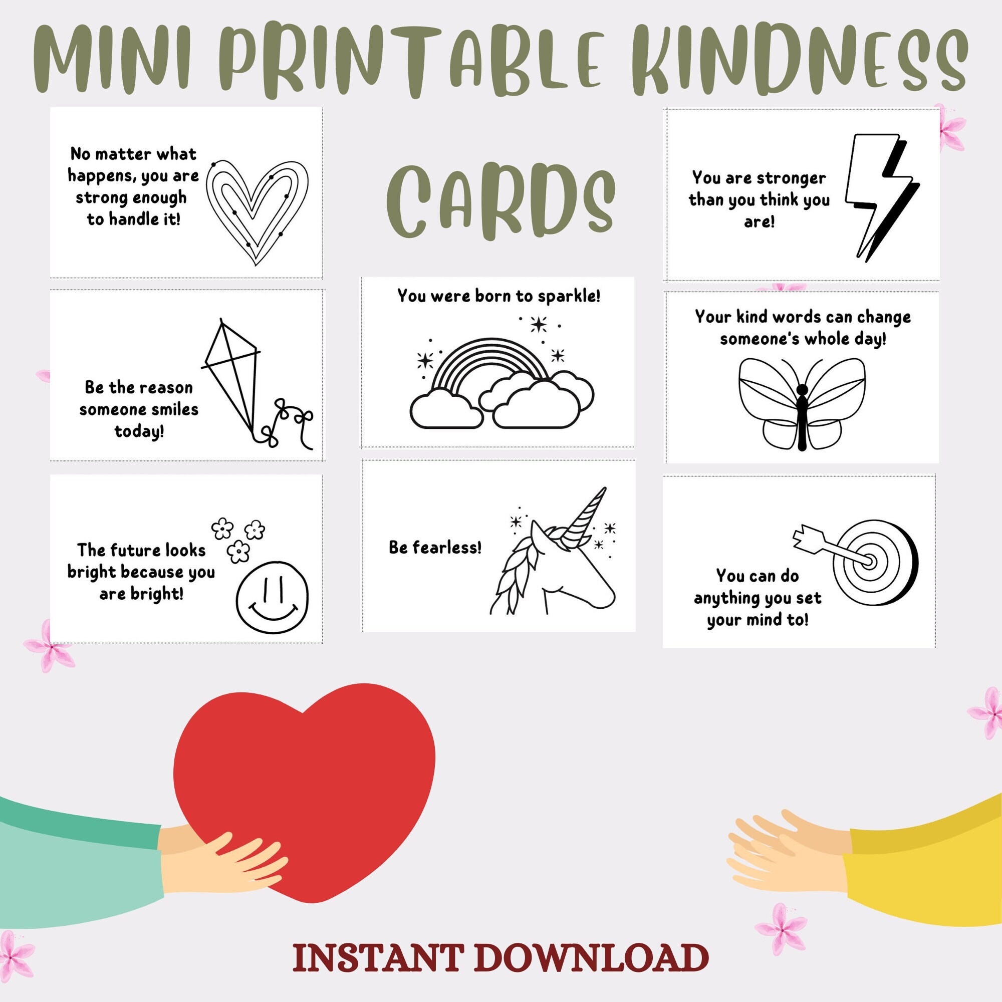 Printable Kindness Quotes Kids Etsy