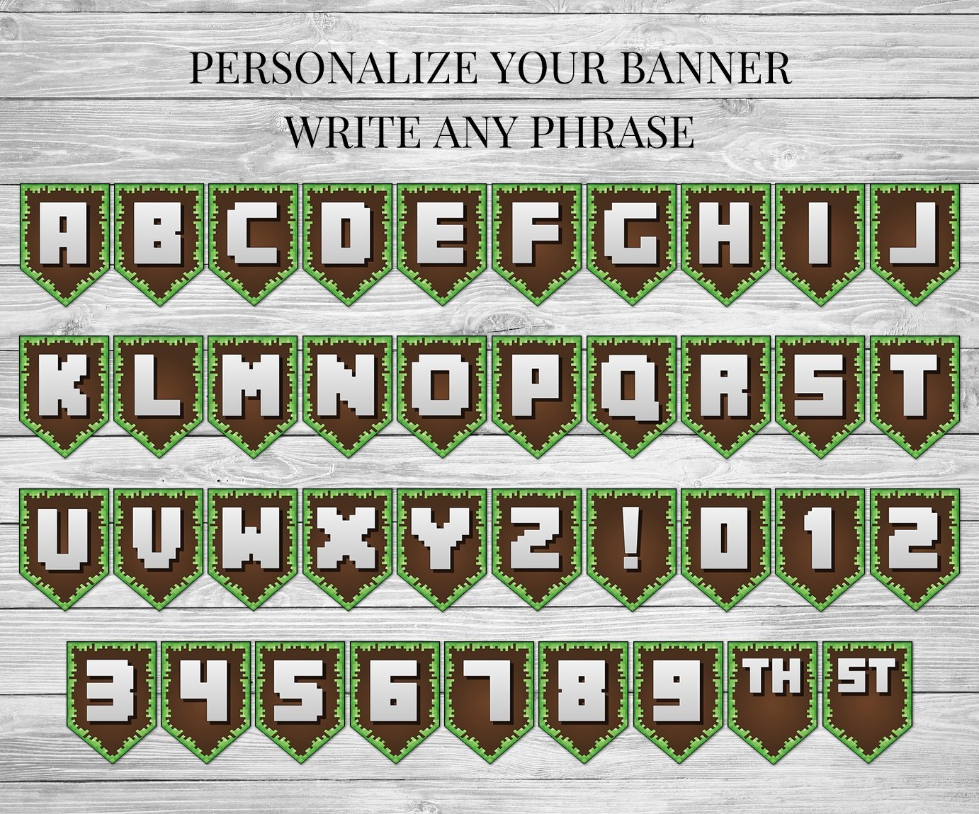 Printable Minecraft Birthday Party Banner Minecraft Printables