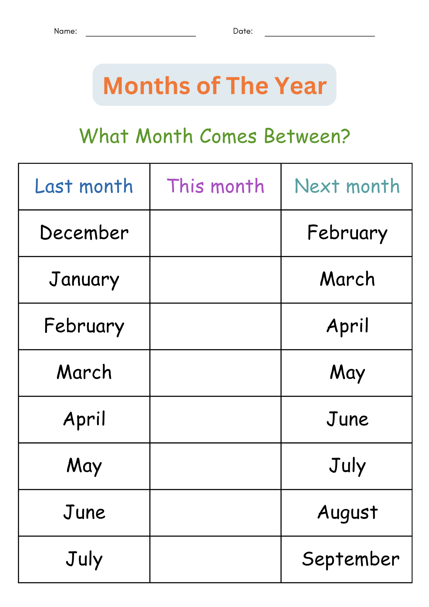 Printable Months Of The Year Worksheet Month Sequencing Activities For Grade 1 Made By Teachers
