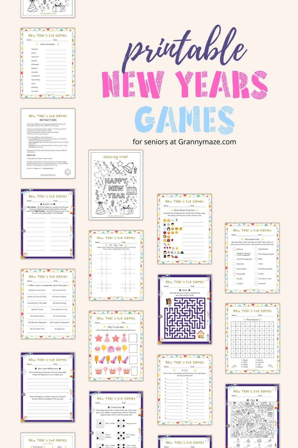 Printable New Years Eve Games