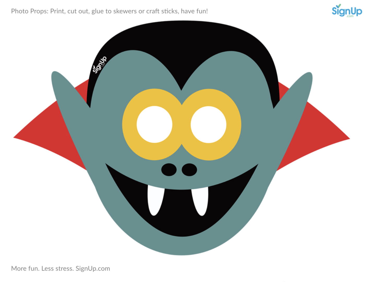 Printable Photobooth Props Halloween Party Craft Activity SignUp