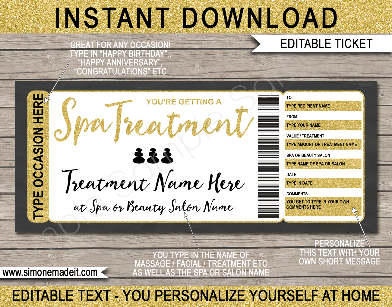 Massage Gift Certificate Template Free Printable