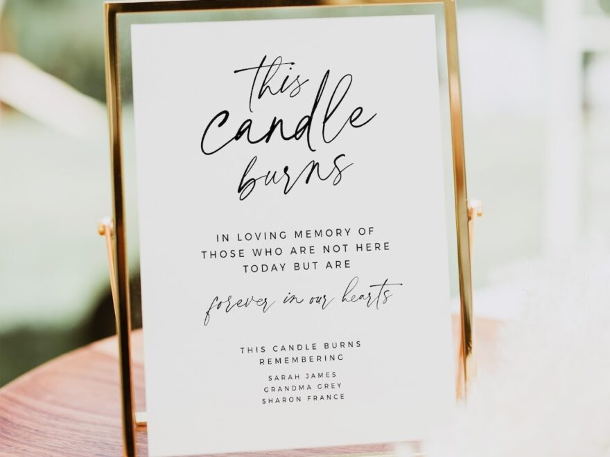 Printable This Candle Burns Sign In Loving Memory Wedding Sign Simple Printable Memorial Sign Modern Minimalist 8x10 5x7 BAS01 Etsy