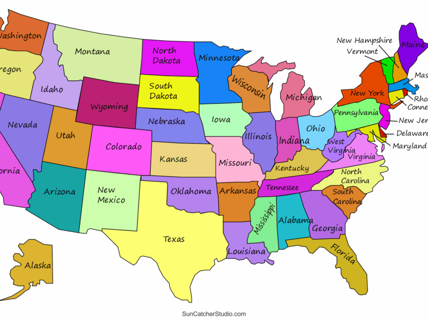 Printable US Maps With States USA United States America Free Printables Monograms Design Tools Patterns DIY Projects