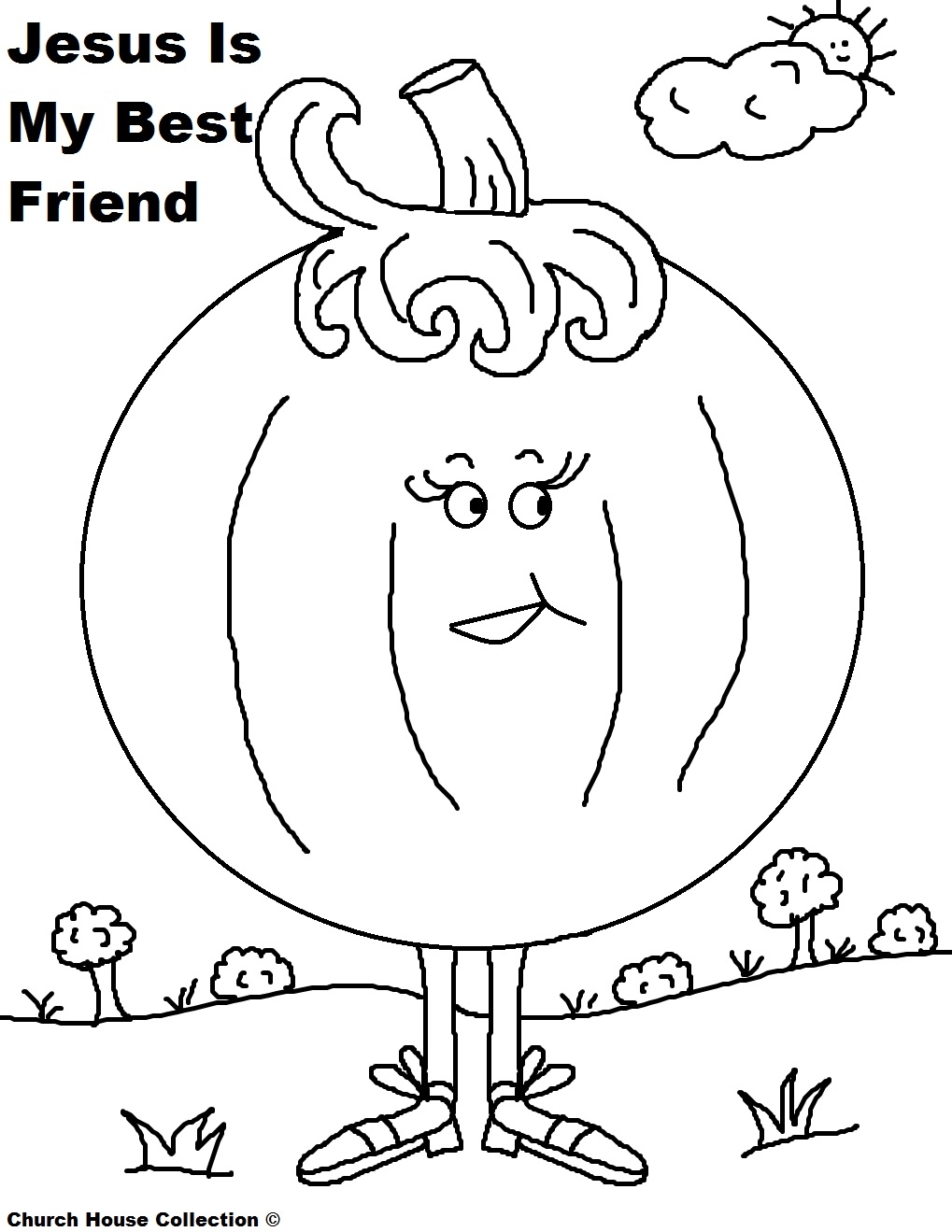 Pumpkin Coloring Page Jesus Is My Best Friend