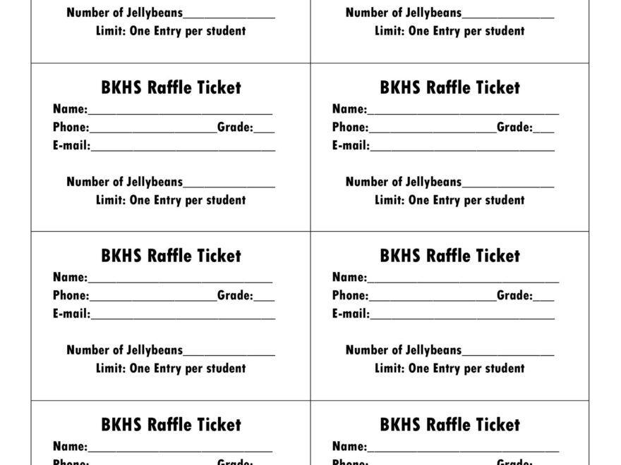 Raffle Tickets Printable Printable Party Favors
