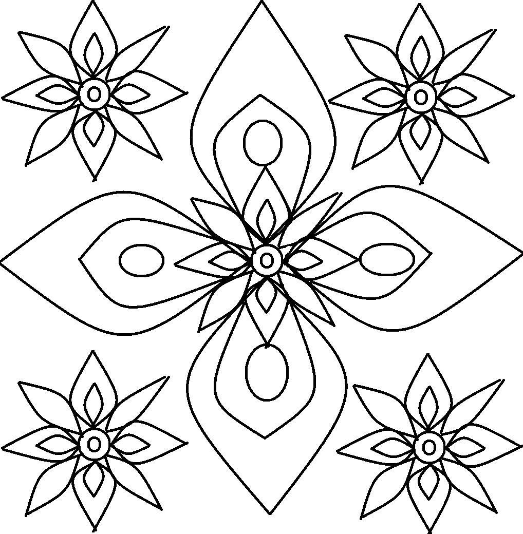 Rangoli Design Coloring Printable Page For Kids 3