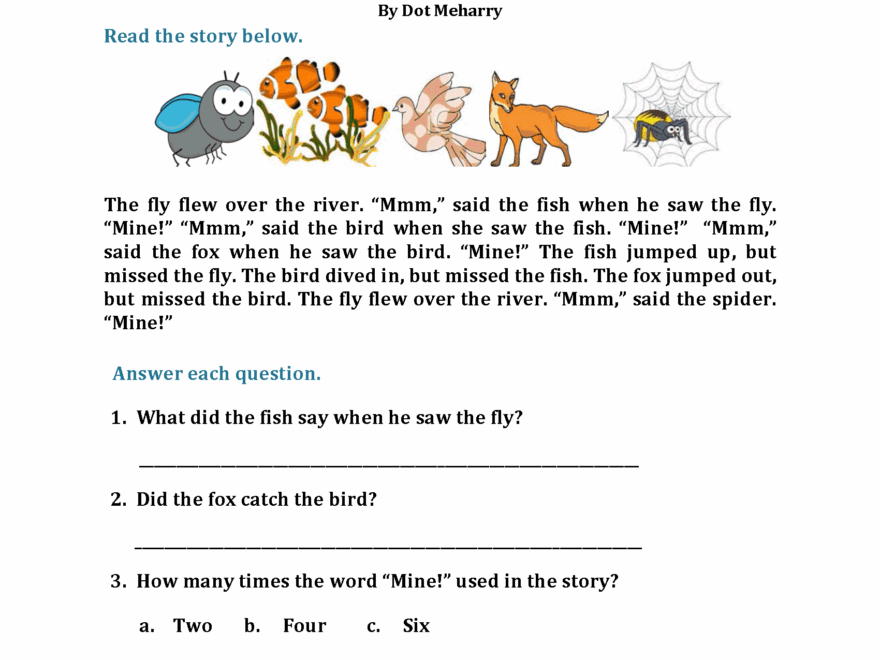 Reading Worksheets First Grade Reading Worksheets