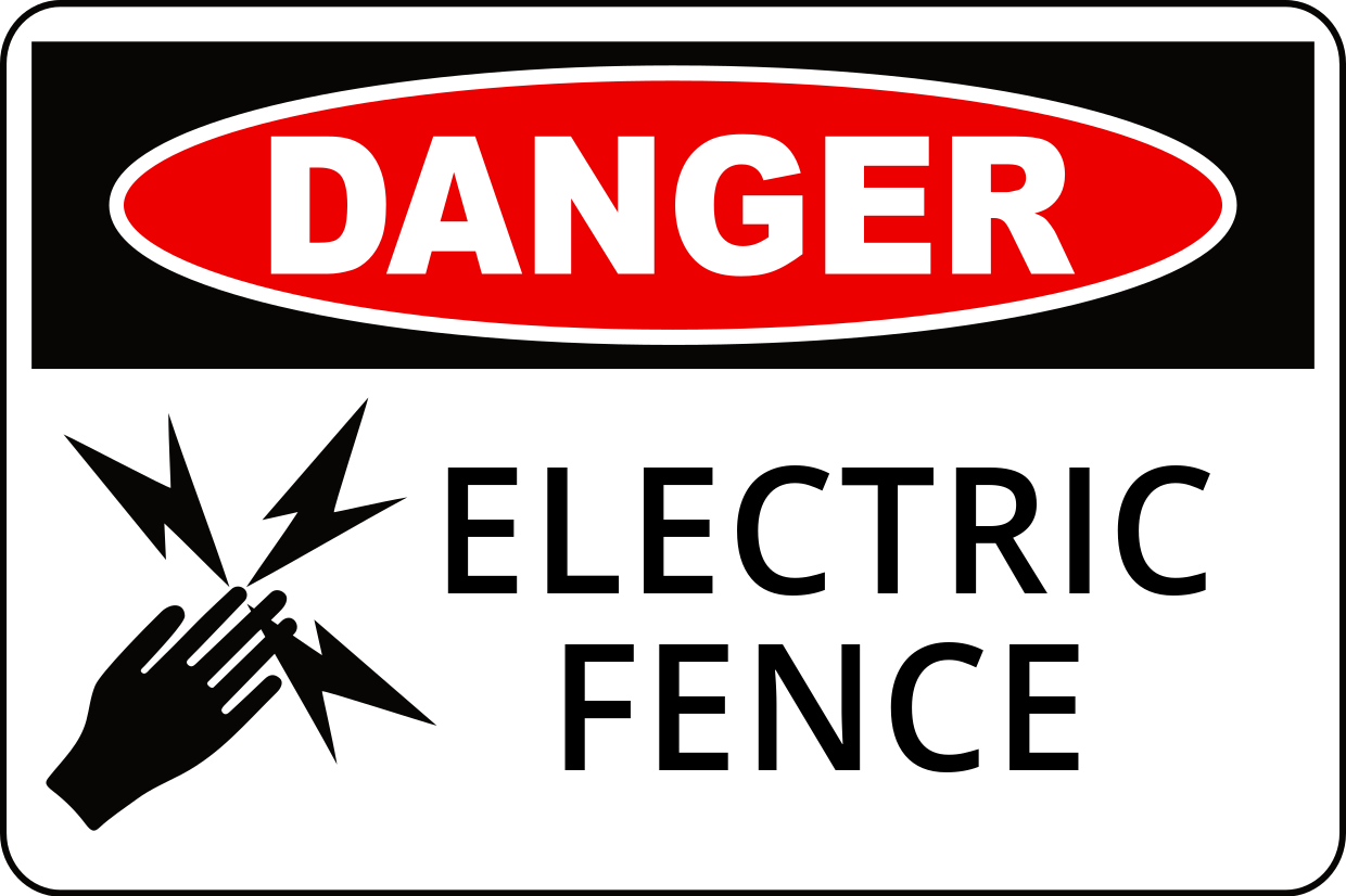Red And Black Electric Fence Danger Warning Sign Template Square Signs