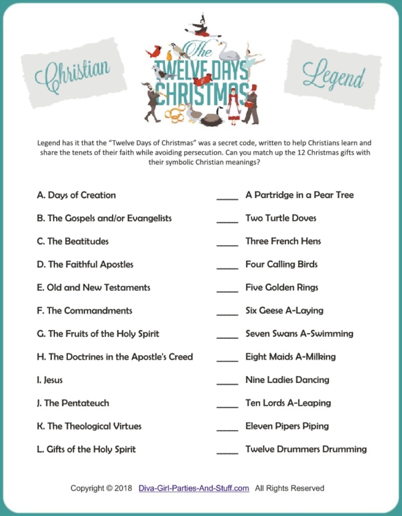 Right Left Christmas Game Based On The Nativity Story