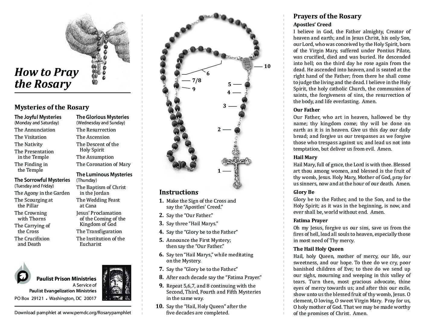 Rosary Pamphlet Paulist Evangelization MinistriesPaulist Evangelization Ministries