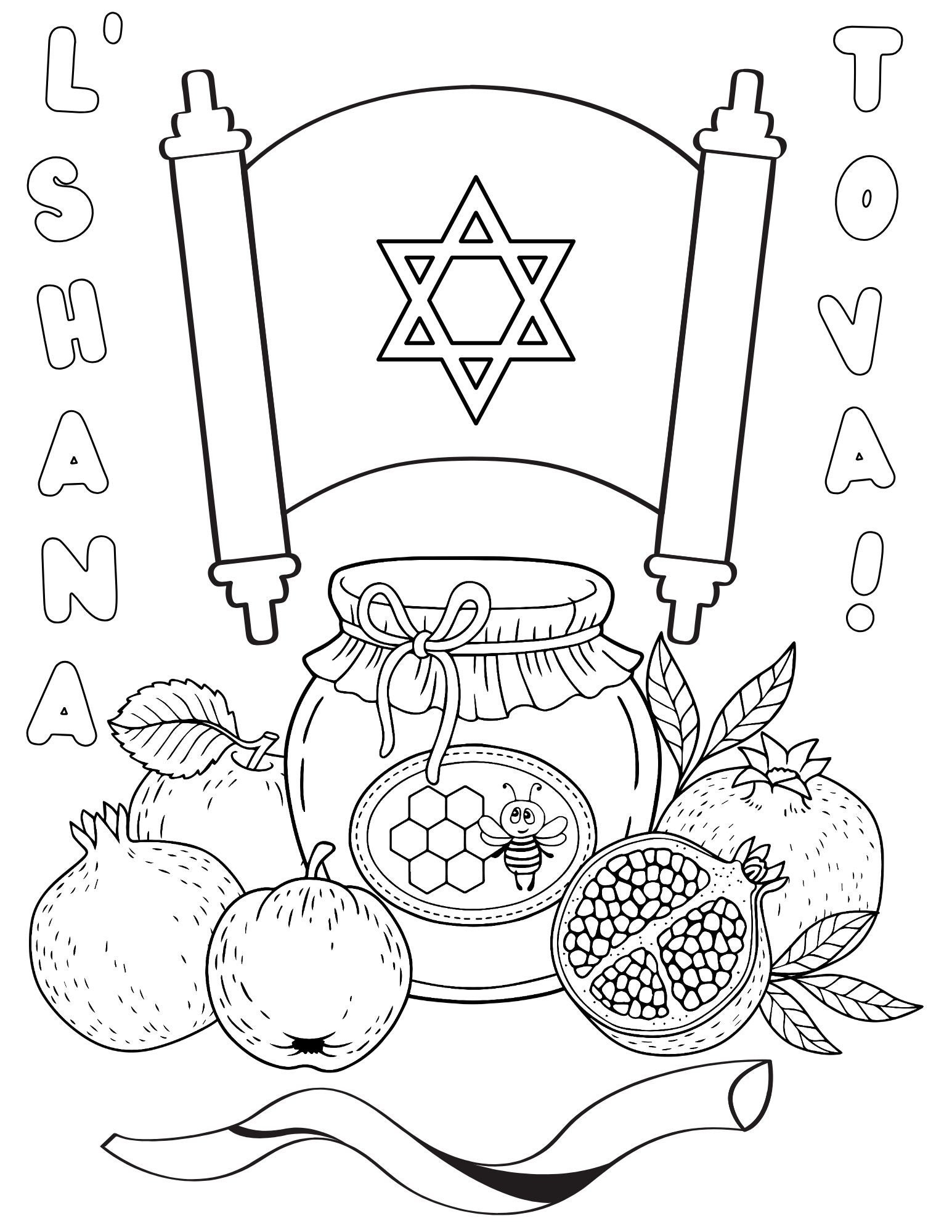 Rosh Hashanah Coloring Pages For Kids Rosh Hashanah Printables Rosh Hashanah Activity Page Jewish Holiday Coloring Pages Rosh Hashanah Etsy Sweden