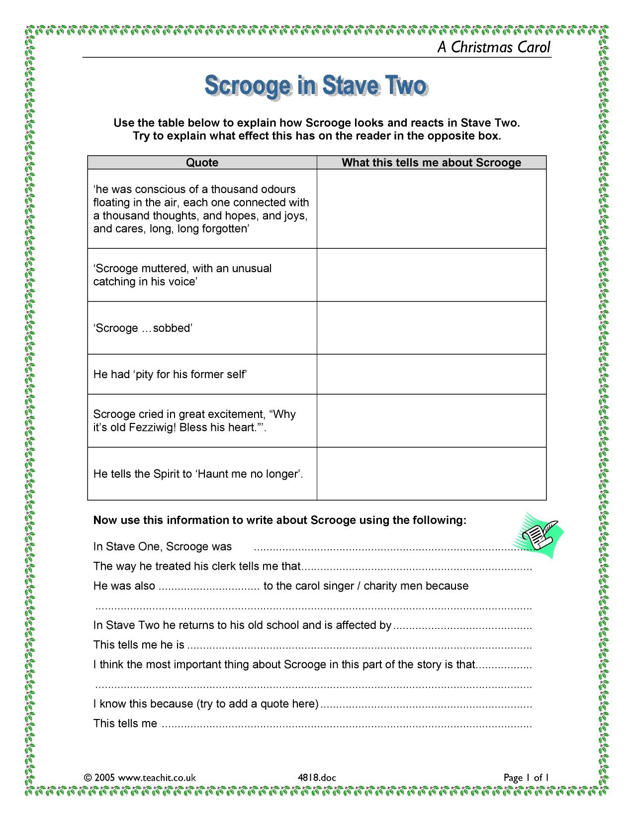 Scrooge In Stave 2 A Christmas Carol Teachit