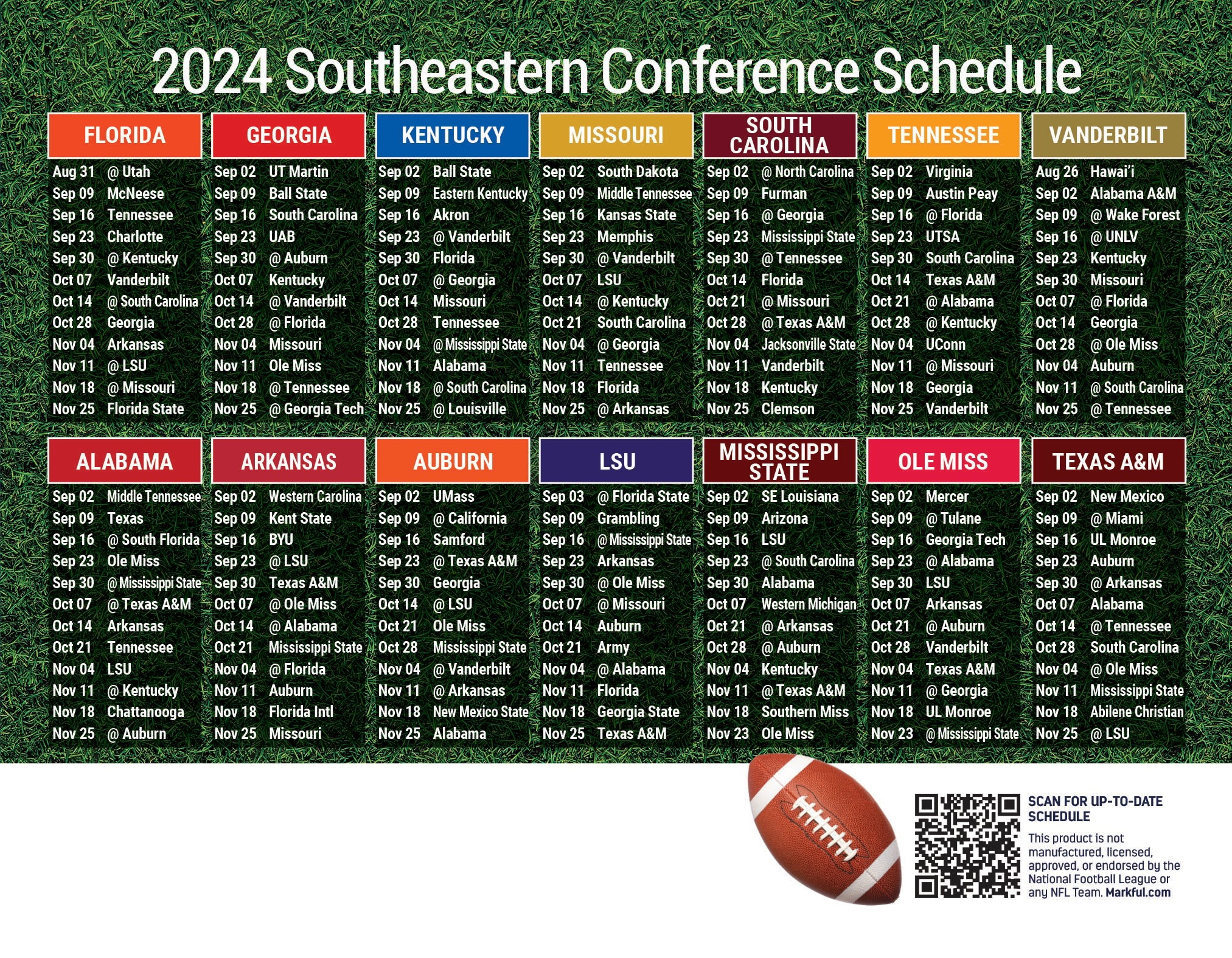 Sec Football Schedule 2025 Printable