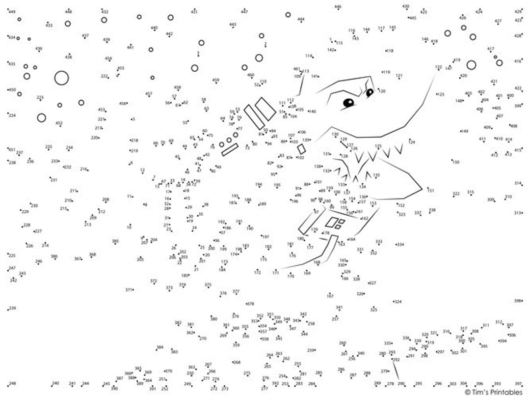 Space Shark Dot to dot Connect The Dots PDF 461 Dots Etsy