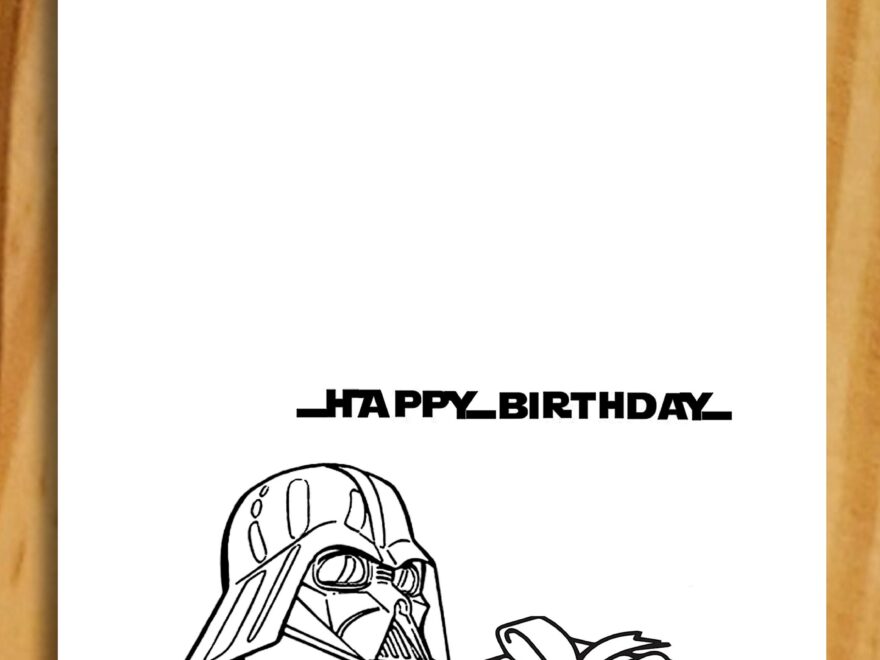 Star Wars Birthday Card Star Wars Colouring Card Darth Vader Birthday Card Instant Download Star Wars Card Printable Star Wars Card Etsy