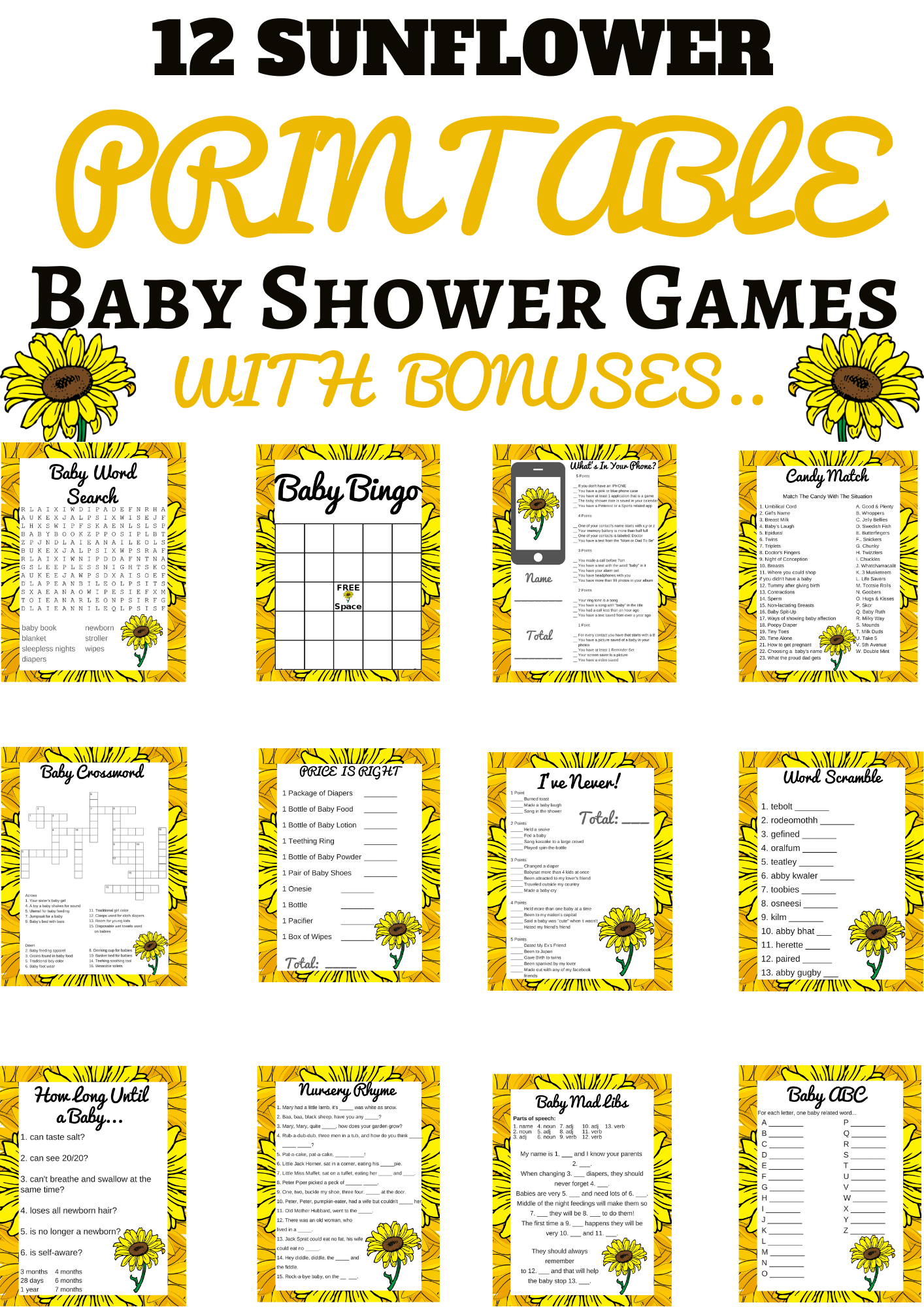 Free Printable Baby Shower Games
