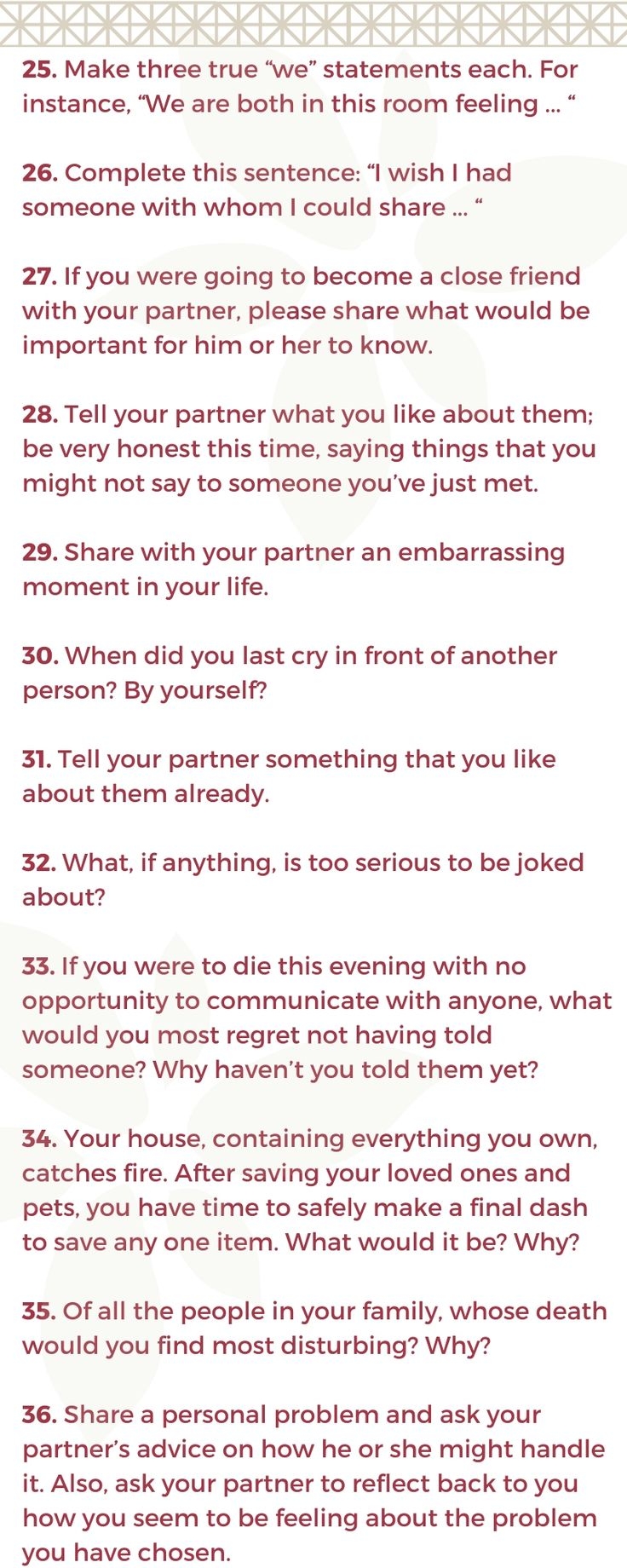 Surprising 36 Questions To Fall In Love In 2023 Printable Version