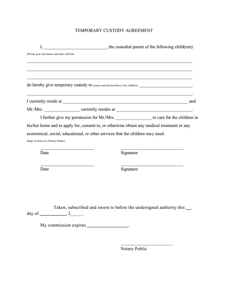 Temporary Guardianship Affidavit Texas Fill Online Printable Fillable Blank PdfFiller
